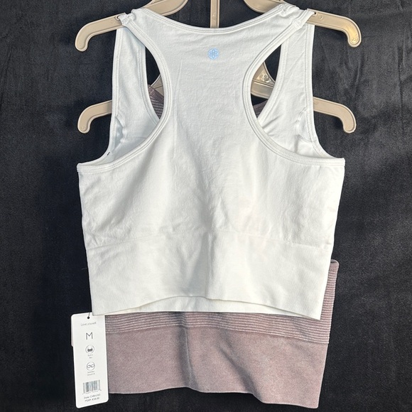 Harmony & Balance Ribbed Sports Bra - Mauve and White - Picture 5 of 14